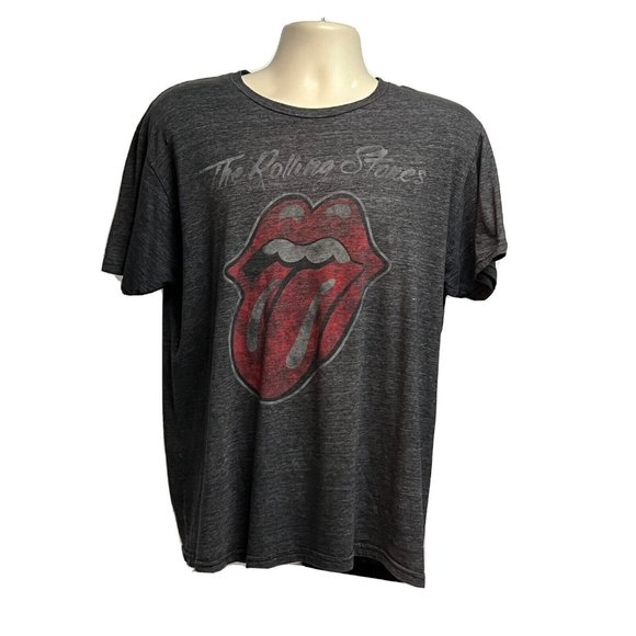 the Rolling Stones Other - Rolling Stones Charcoal Gray Graphic Band T-Shirt Large 50/50 Stretch Rock Music